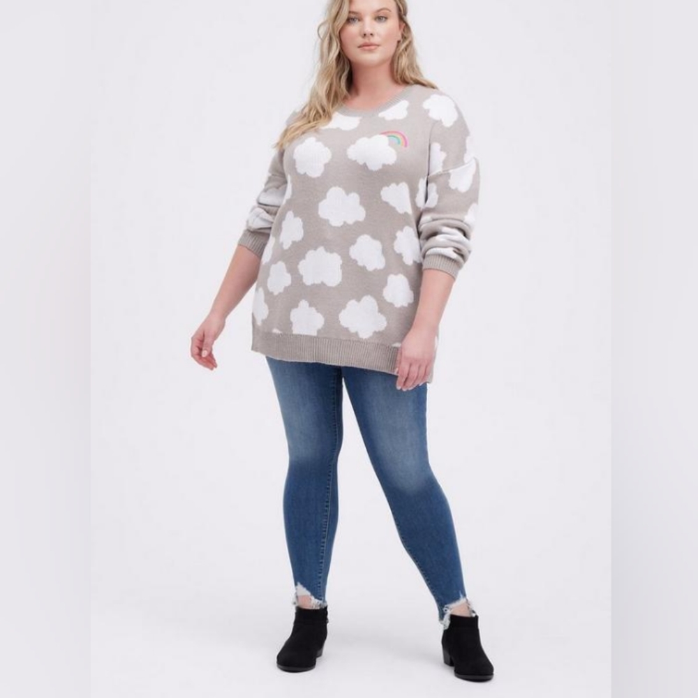 Pullover Drop Shoulder Tunic Sweater - image 1